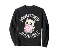 Bonito gráfico de corazón de Gato Kawaii Pawsitively Adorable Sudadera