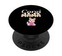 Bonito gráfico de Corgi Mama con Dibujos Animados y Amante de los Cachorros PopSockets PopGrip Adhesivo