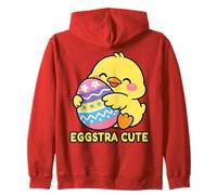 Bonito gráfico de Dibujos Animados de Primavera con Forma de Pollito de Pascua Kawaii de Eggstra Sudadera con Capucha