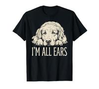 Bonito gráfico de I'm All Ears, Divertido y Adorable Perro Golden Retriever Camiseta gráfica económica
