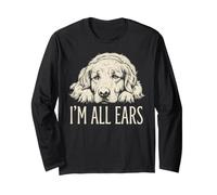 Bonito gráfico de I'm All Ears, Divertido y Adorable Perro Golden Retriever Manga Larga