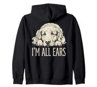 Bonito gráfico de I'm All Ears, Divertido y Adorable Perro Golden Retriever Sudadera con Capucha