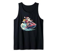 Bonito gráfico de Santa Jet Ski para Adultos y niños Camiseta sin Mangas