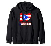 Bonito gráfico en Forma de corazón con la Bandera de «I Love Puerto Rico I Love San Juan» Sudadera con Capucha