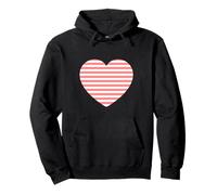 Bonito gráfico minimalista de rayas blancas y rojas pastel claro Sudadera con Capucha