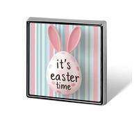 Bonito huevo de Pascua con orejas de conejo, broches y alfileres unisex cuadrados ligeros para solapa, joyería para ropa, chal, sombrero