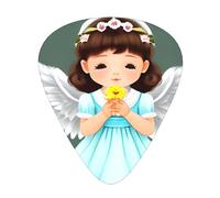 Bonito juego de 12 púas de guitarra Little Angel, incluye 3 grosores de púas para guitarras acústicas, ukeleles y más.