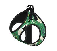 Bonito juego de correa de arnés con estampado de oveja de dibujos animados para gatos y perros pequeños, chaleco ajustable, reflectante y a prueba de fugas con forro de malla suave y transpirable