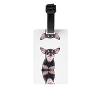 Bonito juego de etiquetas de equipaje de chihuahua, identificadores de identificación seguros para viajes, cruceros, maletas y mochilas, etiquetas de PVC robustas