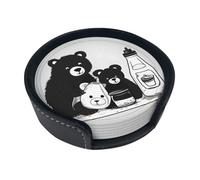 Bonito juego de posavasos con diseño de oso de botella de leche, posavasos redondos (paquete de 6), protege las mesas, adecuado para mesas de café o como regalo