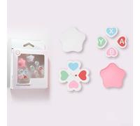 Bonito juego de tapas de botón de silicona, 7 piezas para Nintendo Switch 2, fundas de agarre suave con colores divertidos, control mejorado para una pandilla cómoda, jugadores (corazón rosa blanco)