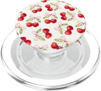 Bonito lazo rosa y patrón de cerezo estética de acuarela PopSockets PopGrip para MagSafe