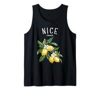 Bonito Limón Arte Francés Fruta Amante Francia Recuerdo Vintage Camiseta sin Mangas