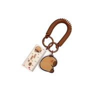 Bonito llavero con diseño de animales de dibujos animados con bolsa de regla, bolso de mano, decoración creativa de coche, llavero de Capybara de dibujos animados, pequeño colgante para mujer