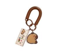 Bonito llavero con diseño de animales de dibujos animados con bolsa de regla, bolso de mano, decoración creativa de coche, llaveros elegantes, decoración de coche Capybara