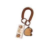 Bonito llavero con diseño de animales de dibujos animados con bolsa de regla, bolso de mano, decoración creativa de coche, llaveros elegantes, decoración de coche Capybara