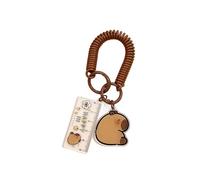 Bonito llavero con diseño de animales de dibujos animados con bolsa de regla, bolso de mano, decoración creativa de coche, llaveros elegantes, decoración de coche Capybara