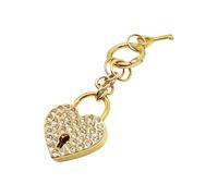 Bonito llavero con forma de corazón de amor para uso diario, resistente, de aleación de liberación rápida, dorado, Talla única