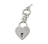 Bonito llavero con forma de corazón de amor para uso diario, resistente, de aleación de liberación rápida, plata, Talla única