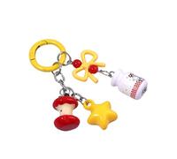 Bonito llavero con inicial para bolsa, lazos, cadenas de estrella, accesorios de decoración para bolso, coche, para mujeres y niñas, accesorios estéticos, Q1925 1