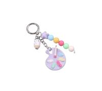 Bonito llavero con inicial para bolsa, paleta, cadenas, accesorios, decoración para bolso, bolso de mano, llavero de coche para mujeres y niñas