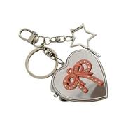 Bonito llavero de mariposa con espejo de corazón, perfecto para llaves, bolsas y auriculares, adorno de teléfono moderno para mujer, llavero de aleación con forma de corazón de mariposa, B, Talla
