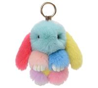 Bonito llavero de peluche de conejo para mochila, mini llavero de conejo de peluche hecho a mano con dijes de conejo suave para Pascua, cumpleaños, mujer, mochila, decoración del hogar, coche, fiesta