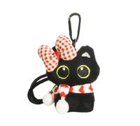 Bonito llavero de peluche de gato negro, adorable accesorio de monedero, colgante único para mujeres y estudiantes, Placa de amor, M