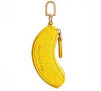 Bonito llavero de piel sintética con forma de plátano, mini llavero con cremallera, pequeño bolso de almacenamiento para lápiz labial