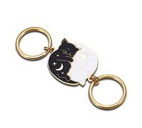 Bonito llavero para parejas, novio, novia, mejor amigo, Navidad, día de San Valentín, cosas a juego para esposa, marido, él, ella, amante de los gatos, prometida, aniversario, cumpleaños, regalo de