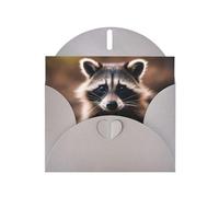 Bonito mapache (1) tarjeta de felicitación impresa en blanco con sobre, diseños únicos para invitaciones a festivales