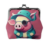 Bonito monedero de cerdo, pequeño kit de viaje, bolsa de almacenamiento para escapadas de fin de semana y viajes de negocios, Black, Talla única, Bolsa para monedas