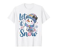 Bonito muñeco de Nieve Temporada de Invierno Let It Snow Arte navideño para niños Camiseta
