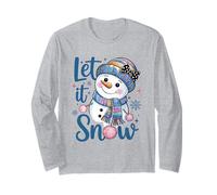 Bonito muñeco de Nieve Temporada de Invierno Let It Snow Arte navideño para niños Manga Larga