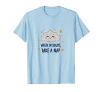 Bonito Mural de When in Doubt Take a Sleepy Cloud Camiseta, Hombre, Azul Bebé, M