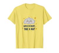 Bonito Mural de When in Doubt Take a Sleepy Cloud Camiseta, Hombre, Limón, XL