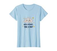 Bonito Mural de When in Doubt Take a Sleepy Cloud Camiseta, Mujer, Azul Bebé, XL