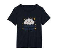 Bonito Mural de When in Doubt Take a Sleepy Cloud Camiseta, Mujer Tallas Grandes, Negro, 1XL Grande