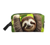 Bonito neceser con estampado de perezoso para hombre, bolsa de aseo de viaje, bolsa de cosméticos de gran capacidad para mujeres, White, Talla única