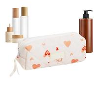 Bonito neceser de cosméticos, bolsa de cosméticos para viajes en avión, resistente al agua, bolsa de cosméticos para mujeres, niñas, vacaciones, viajes, viajes, uso diario, rojo, Octagon -Stil, Ver