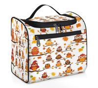 Bonito neceser de viaje con diseño de búhos de Acción de Gracias para mujeres, hombres, niños, niñas, niños, 11.2 L, bolsa de maquillaje grande, bolsa de aseo colgante, bolsa organizadora de artículos