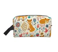 Bonito neceser de viaje con estampado de animales florales y de gran capacidad para mujeres, neceser de viaje para hombres, White, Talla única