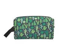 Bonito neceser de viaje con estampado de cactus sin costuras para hombres, bolsa de cosméticos de gran capacidad para mujeres, White, Talla única