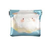 Bonito organizador de llaves de piel sintética con diseño de pavo real para mujeres y niñas, Azul con forma de nube, 1 size, Moderno