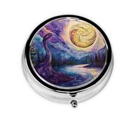 Bonito organizador de pastillas, pastillero AM PM, pequeño y grande, diseño personalizado único, chapado en hierro, perfecto para bolso y universo acuático giratorio sobre la marcha