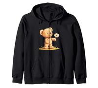 Bonito oso de peluche con diente de león para una escapada tranquila Sudadera con Capucha