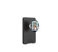 Bonito Oso de Peluche con Tonos llamativos y Anillo de Piscina PopSockets PopWallet para MagSafe