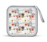 Bonito oso de peluche divertido organizador para CD, 40 unidades, colección de DVD, bolsa de almacenamiento para coche, hogar, viajes