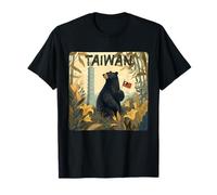 Bonito Oso en la Naturaleza en Estilo de Taiwán con Disfraz de Bandera Camiseta