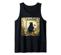 Bonito Oso en la Naturaleza en Estilo de Taiwán con Disfraz de Bandera Camiseta sin Mangas